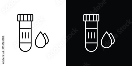 Blood sample icon in black. flat graphic vector icon