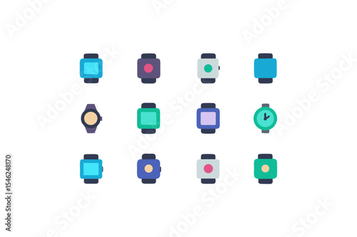  different smartwatch icon sets on white 