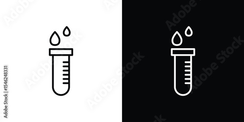 Blood test icon in black. flat graphic vector icon