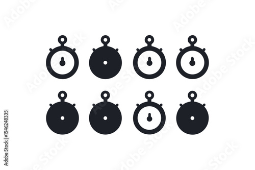  different stopwatch icon sets on white 