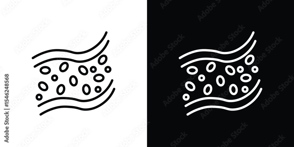 Naklejka premium Blood vessel icon in black. flat graphic vector icon