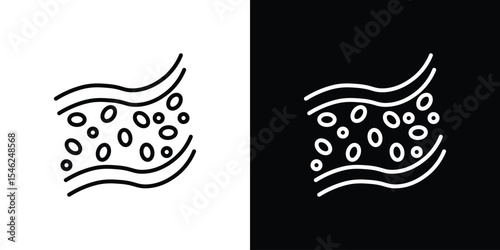 Blood vessel icon in black. flat graphic vector icon