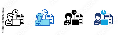 Work icon Multi Style Vector Illustration 