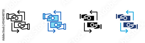Money Exchange icon Multi Style Vector Illustration 