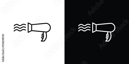 Blow dryer icon in black. flat graphic vector icon