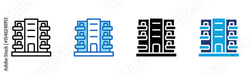Apartment icon Multi Style Vector Illustration 