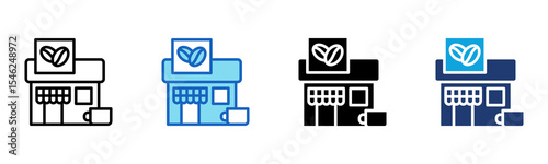 Coffe Shop icon Multi Style Vector Illustration 