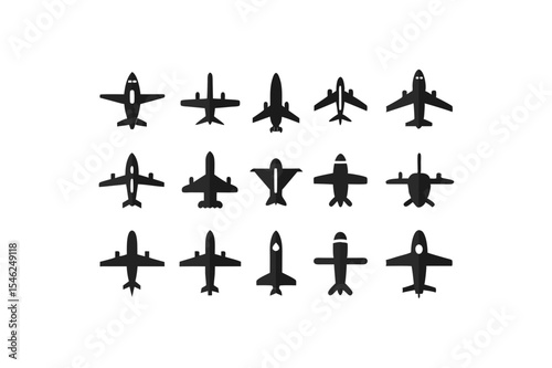 different-airplane-icon-sets-on-white-