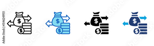 Money Exchange icon Multi Style Vector Illustration 