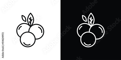 Blueberry icon in black. flat graphic vector icon