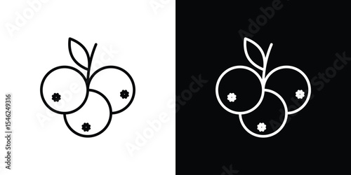 Blueberry icon in black. flat graphic vector icon