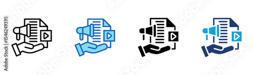 Content Marketing icon Multi Style Vector Illustration 