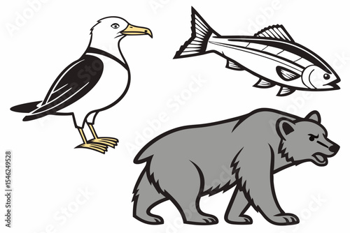black and white bear