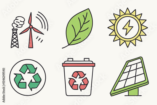 ecology icons set