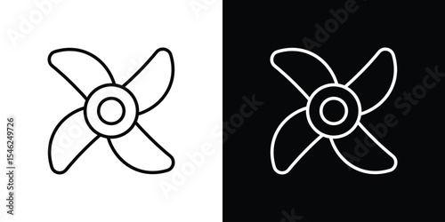 Boat screw icon in black. flat graphic vector icon