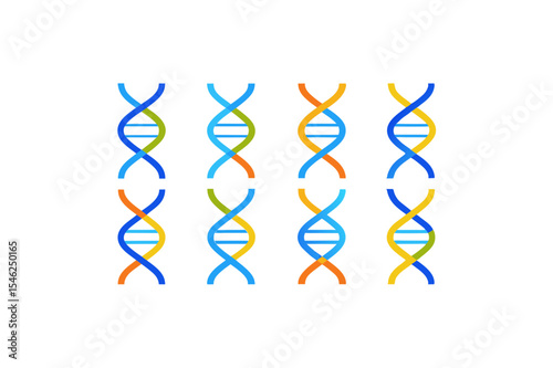 different-dna-helix-icon-sets-on-white