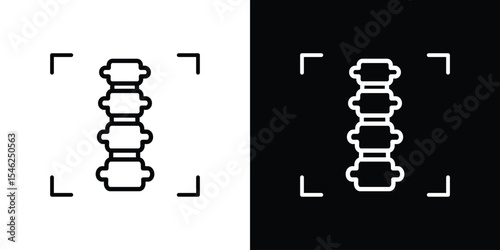 Body spine scan icon in black. flat graphic vector icon