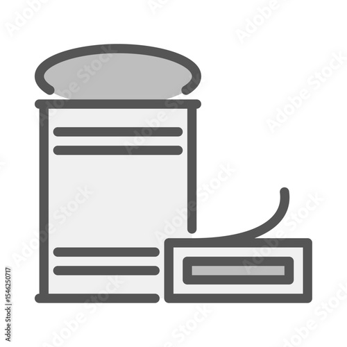 metal waste filled outline icon. can waste color line illustration.