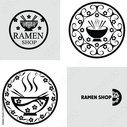 Authentic Ramen Shop Logo Designs Elegant & Minimalist Concepts