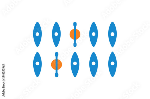 different-kayak-icon-sets-on-white-background