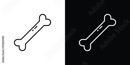 Bones icon in black. flat graphic vector icon