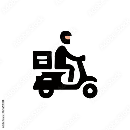 delivery icon represented through delivery scooter