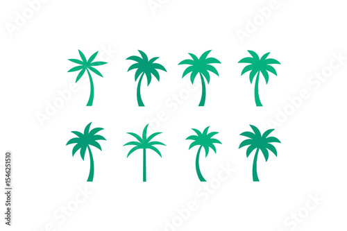 different-palm-leaf-icon-sets-on-white