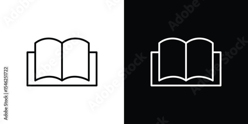 Book icon in black. flat graphic vector icon
