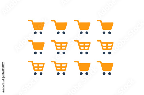 different-shopping-cart-icon-sets-on-white