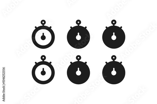 different-stopwatch-icon-sets-on-white