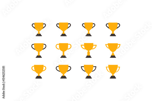 different-trophy-cup-icon-sets-on-white
