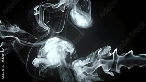 Mysterious Smoke Animation on Black Background for Artistic Visual Effects and Design