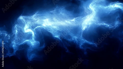 Mystical Blue Energy Plasma Effect with Dynamic Motion and Dark Background