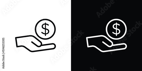 Borrower icon in black. flat graphic vector icon