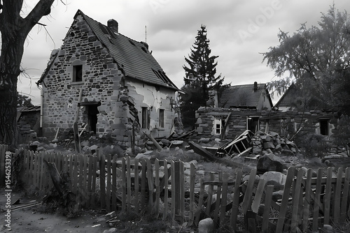 Fury of War: Charred Buildings and Human Loss