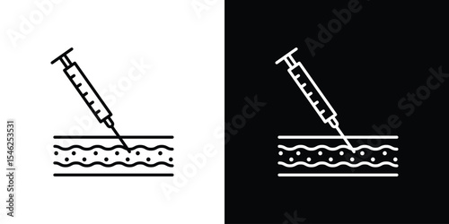 Botox injection icon in black. flat graphic vector icon