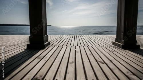 Wooden Pier Overlooking Calm Ocean