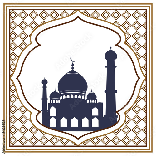 Elegant Mosque Silhouette in Sacred Design vector