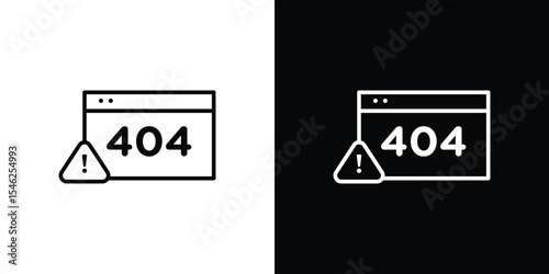 404 Error icon in black. flat graphic vector icon
