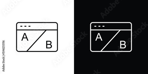 A B test icon in black. flat graphic vector icon