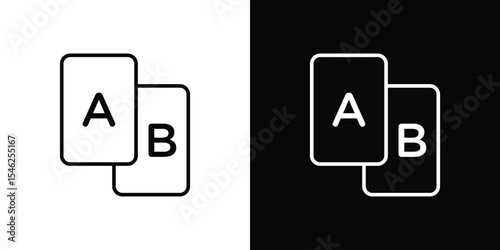 A B testing icon in black. flat graphic vector icon