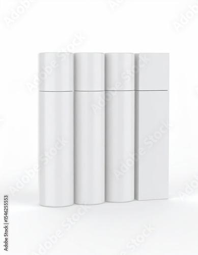 White cosmetic tubes mockup with packaging design.