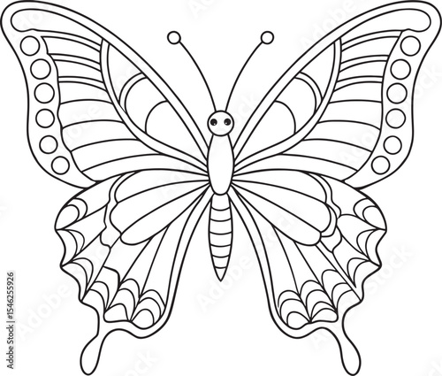Zebra swallowtail drawing for bug coloring