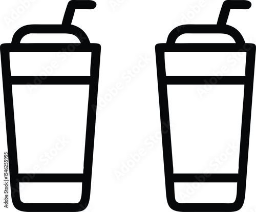 Frappe Drink Icon Filled and Stroke Vector Design
