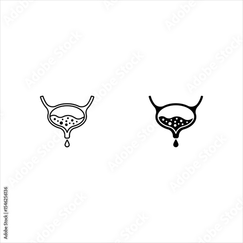Human organ icon set. Bladder icon on a white background
