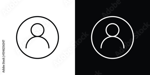 Account icon in black. flat graphic vector icon