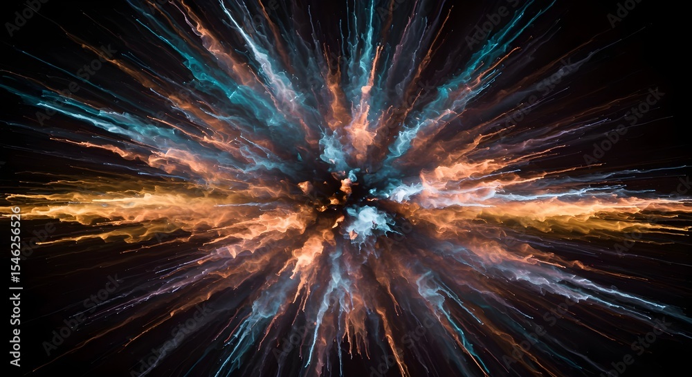 Fototapeta premium Abstract, Art, Background, Cosmic Explosion Abstract Burst of Color and Light