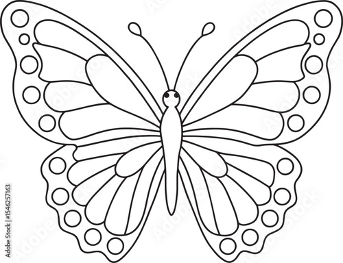 Butterfly creative coloring page for children
