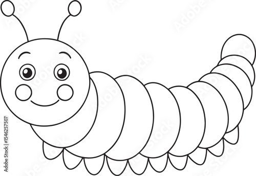 Caterpillar fun coloring page for toddlers