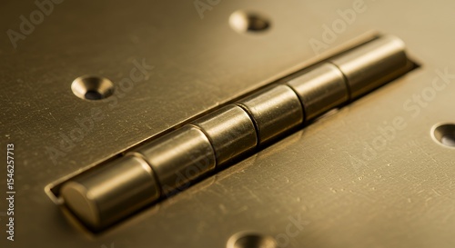 Close-up of Brass Hinge: Exquisite Detail and Craftsmanship